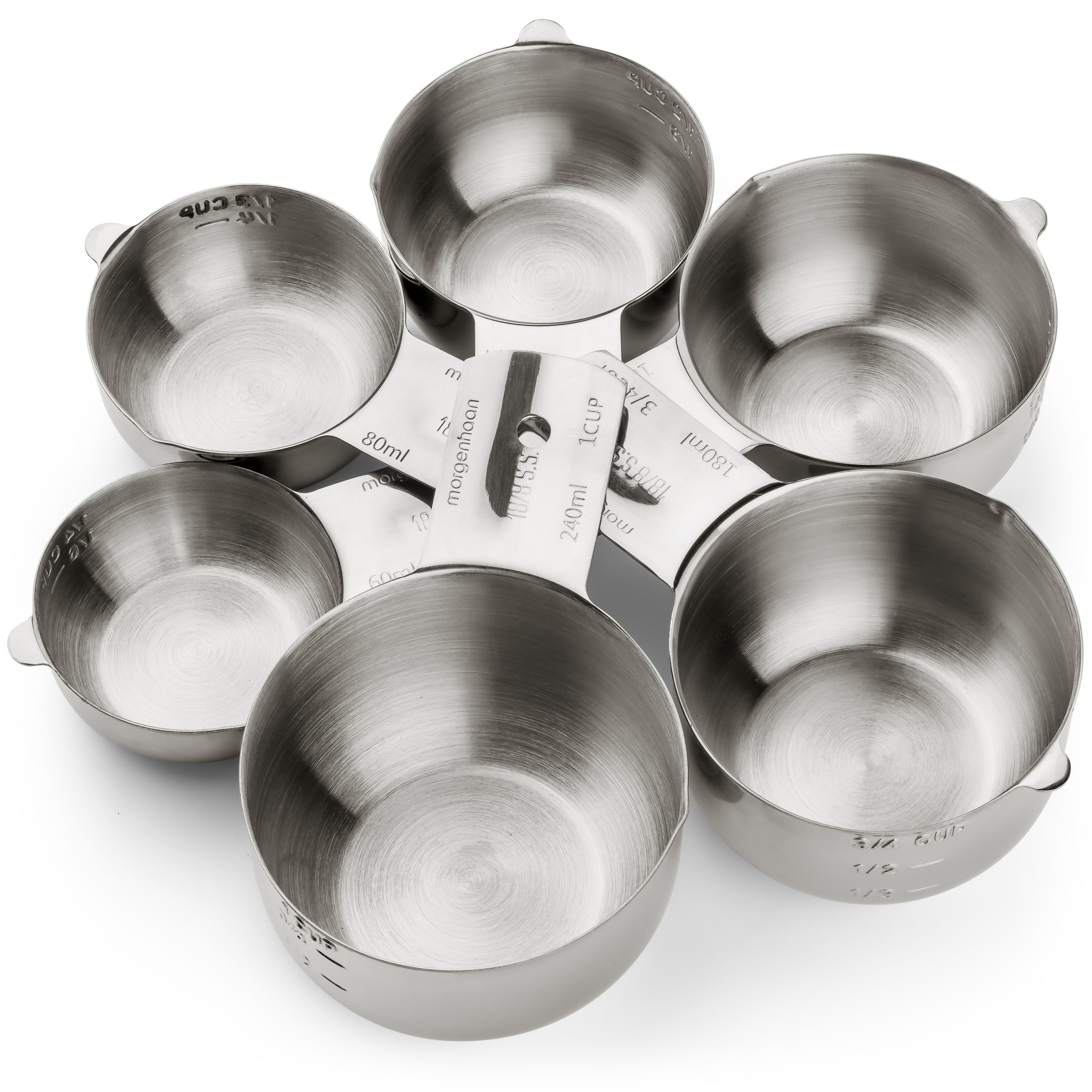 18/8 Stainless Steel Metal Measuring Spoons, Ergonomic Set of 6 for Dr –  morgianatableware